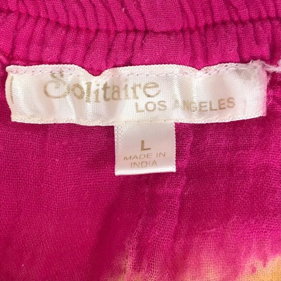 Vintage Y2K Pink Tie Dye Boho Fairycore Low Rise Beachy Hippie Maxi Skirt / L - Picture 7 of 9